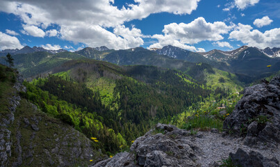Beautiful view of the Tatra Mountains from the Nosal peak.