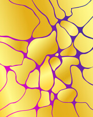 Abstract golden marble background with modern gradient. Decorative background with golden fragment and neurolines for decoration and designing
