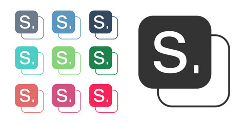 Black Bingo icon isolated on white background. Lottery tickets for american bingo game. Set icons colorful. Vector