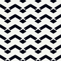 Ethnic seamless pattern. Freehand zigzag stripes print. Boho chic background. Tribal wallpaper. Brush wavy lines. Handdrawn geometric ornament. Chevron backdrop. Indigenous image. Vector art work.