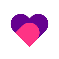 Letter D heart love creative minimal logo design