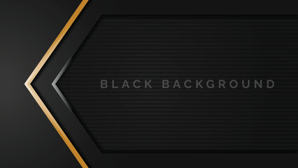 Elegant black luxury background concept with dark gold and 3d texture
