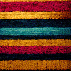 Colored striped knitted fabric design with pattern
