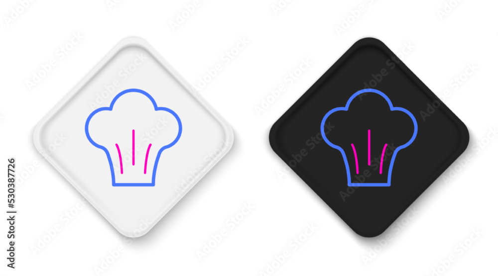 Sticker Line Chef hat icon isolated on white background. Cooking symbol. Cooks hat. Colorful outline concept. Vector