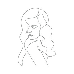 Woman cute girl line drawing portrait lined Artwork