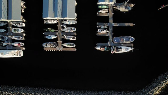 Boat Marina Birds Eye View at Edmonds Washington