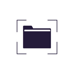 Computer folder icon. Vector illustration isolated on white background.