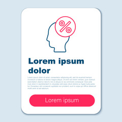 Line Discount percent tag icon isolated on grey background. Shopping tag sign. Special offer sign. Discount coupons symbol. Colorful outline concept. Vector