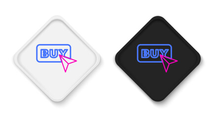 Line Buy button icon isolated on white background. Colorful outline concept. Vector