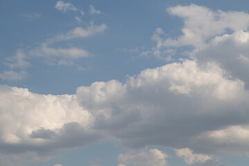 Fototapeta na wymiar Blue sky and white clouds in the evening sky