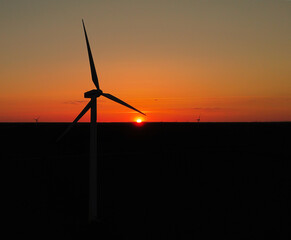 wind turbine at sunset