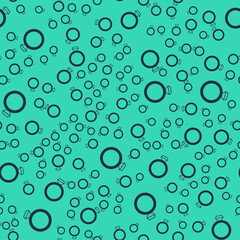Black Diamond engagement ring icon isolated seamless pattern on green background. Vector