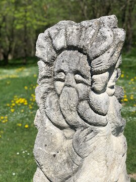 Tustan. Ukraine. Skole Beskids national Park. Yarilo Statue.