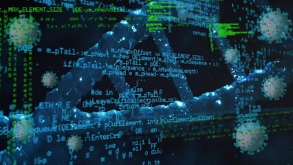 Animation of mathematical equations over digital model of human brain on green background - Powered by Adobe