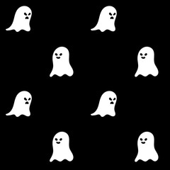 Obraz premium Ghost seamless pattern vector halloween spooky repeat wallpaper scarf isolated tile background devil evil cartoon illustration doodle gift wrap paper design