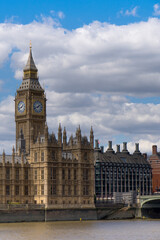 Fototapeta na wymiar Big Ben London British parliament cloudy sky