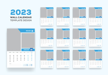 Wall Calendar Schedule 2023 Or Happy New Year Modern Wall Calendar 2023 Template Design
