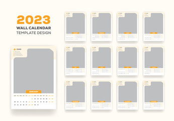 Wall Calendar Schedule 2023 Or Happy New Year Modern Wall Calendar 2023 Template Design