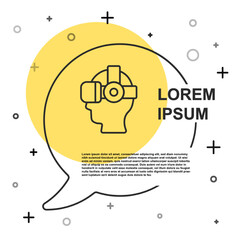 Black line Virtual reality glasses icon isolated on white background. Stereoscopic 3d vr mask. Optical head mounted display. Random dynamic shapes. Vector