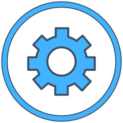 gear settings icon on round button