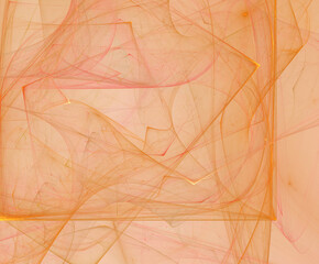 abstract asymmetric pattern of orange lines on a transparent background, design element