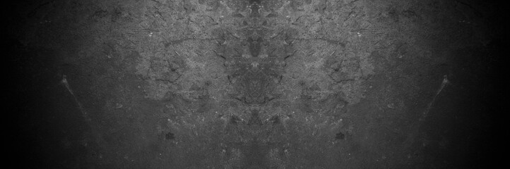 Fototapeta na wymiar Old wall texture cement dark black gray panorama background abstract grey color design are light with white gradient background.