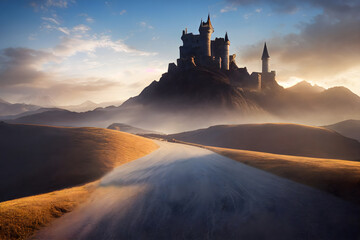 Obraz premium A mighty castle on a hill 