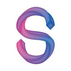 Isolated colored letter S with 3d effect Vector