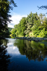 Fototapeta na wymiar The Laborec River on the territory of Slovakia creates a beautiful natural environment