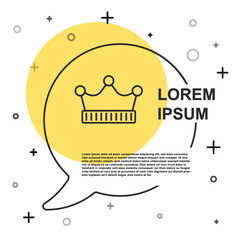 Black line King crown icon isolated on white background. Random dynamic shapes. Vector