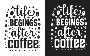 Naklejka premium Coffee typography t shirt design vector
