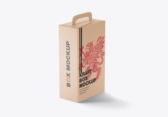 Kraft Box with Handle Mockup