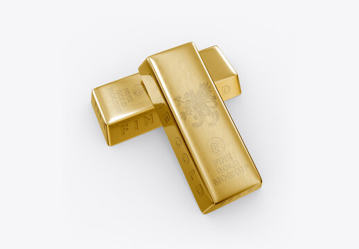 Colored Gold Bar Mockup