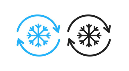 Freezer control icon. Automatic cooling defrost symbol. Sign car or home air conditioning vector flat.