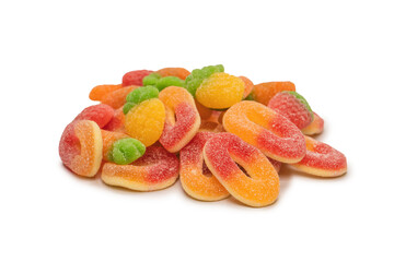 Jelly candys isolated on  white background.