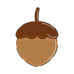 Isolated colored autumn nut icon Vector