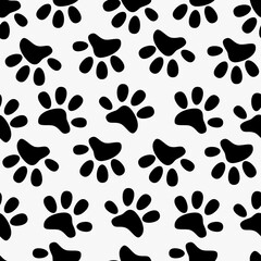 Fototapeta premium cat and dog seamless pattern or black white background or animal pattern