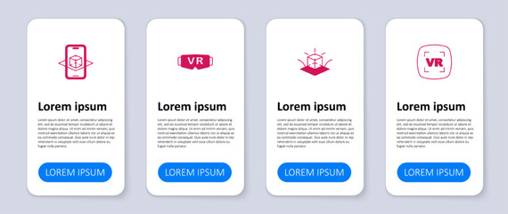 Set Virtual reality, 3d modeling, glasses and . Business infographic template. Vector