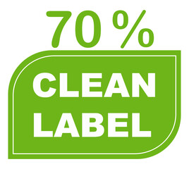 70% pure percentage label