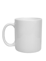 White cylindrical cup for hot beverages isolated transparent png
