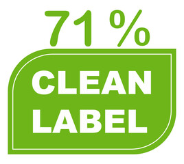 71% pure percentage label