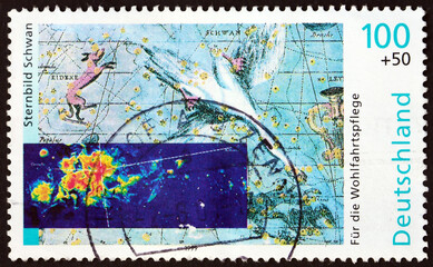 Postage stamp Germany 1999 Cygnus constellation