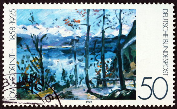 Postage stamp Germany 1978 Easter at Walchensee, painting by Lovis Corinth, German painter