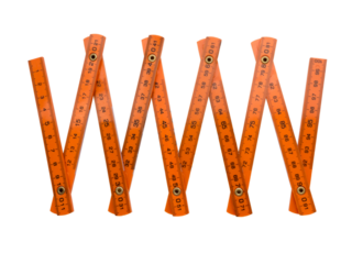 Orange folding plastic centimeter isolated transparent png