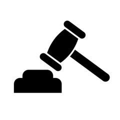 Hammer of a trial or judgment. Gavel. Vector.