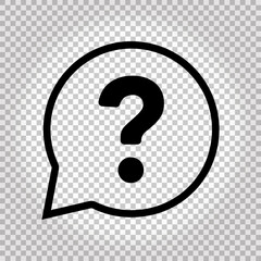 Question emotion icon. Question mark and Speech bubble. Vector.