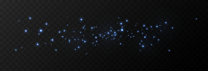 Vector blue dust on isolated transparent background. Magic, magic dust PNG. Light Dust PNG. Cosmic dust.