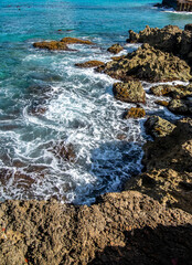 overlook on Pacific Ocean from scenic Electric Beach, on the west coast of Oahu Island, Hawaii.