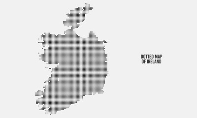 Fototapeta na wymiar Map of Ireland with Halftone Dotted Effect Style
