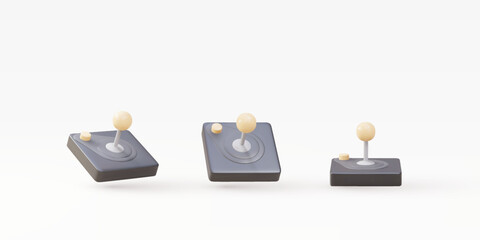 3d set Realistic old  gamepads isolated on white background. Vector illustration. © Yurchik